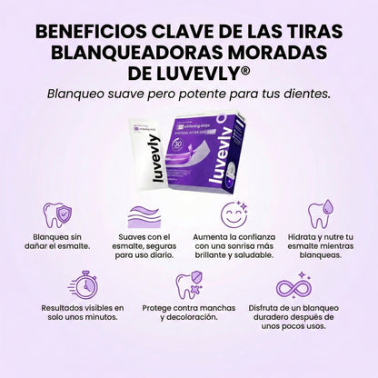 luvevly® Tiras Blanqueadoras Moradas