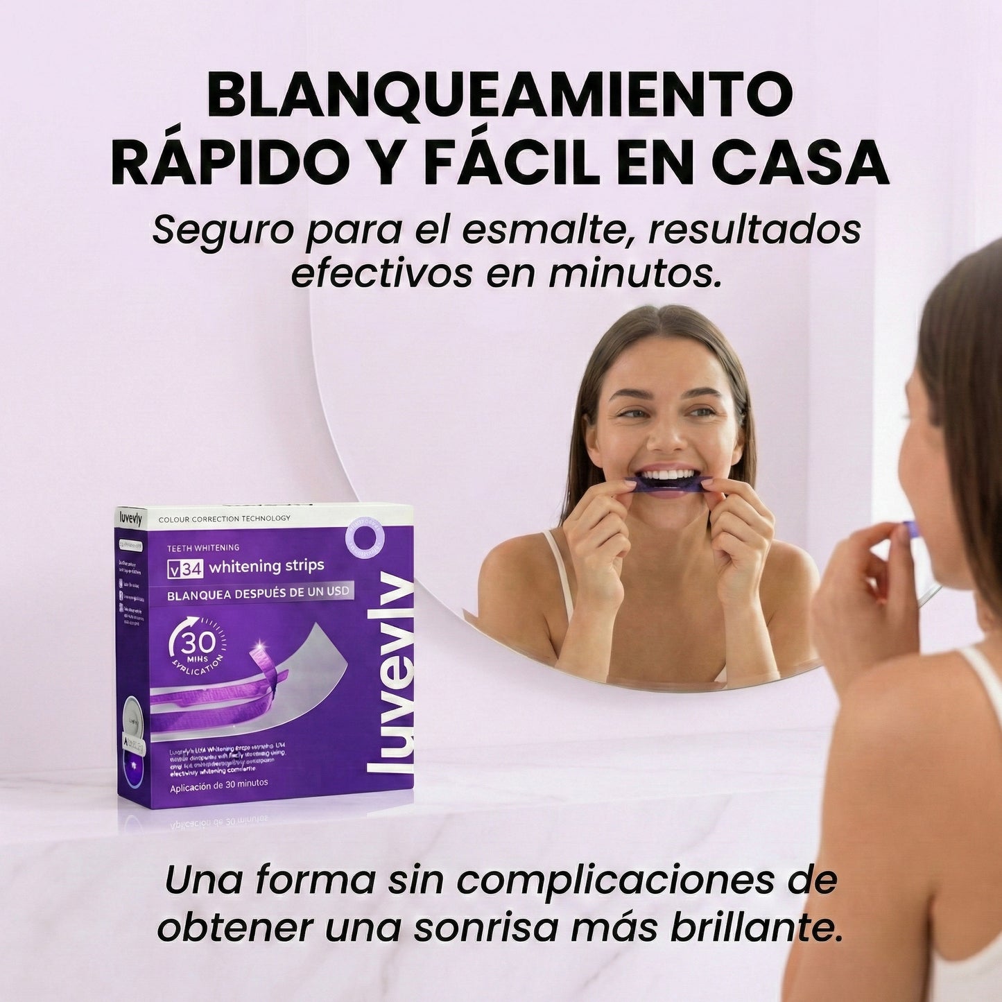 luvevly® Tiras Blanqueadoras Moradas